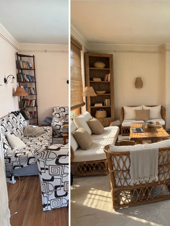 Modern living room transformation with Renova AI